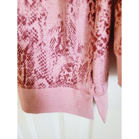 Chico's 2 Mauve Maroon Pullover Sweatshirt Size L/S Cotton Blnd Rnd Neck Large - Picture 8 of 9